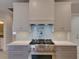 Modern kitchen with gas stove and light blue backsplash at 821 E 1St Ave, New Smyrna Beach, FL 32169