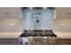 Modern kitchen with gas stove and light blue backsplash at 821 E 1St Ave, New Smyrna Beach, FL 32169