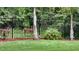 A deer wanders behind an iron fence in a lush backyard at 10097 Leland Dr, Orlando, FL 32827