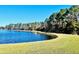 Peaceful lakefront view with lush green grass at 10097 Leland Dr, Orlando, FL 32827