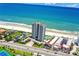Aerial view showcasing beachfront location and building amenities at 1420 N Atlantic Ave # 1501, Daytona Beach, FL 32118