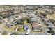 Aerial view of a neighborhood showcasing well-maintained homes and tree-lined streets at 26812 Augusta Springs Cir, Leesburg, FL 34748