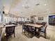Enjoy the dining room with fireplace, lots of natural light, and plenty of tables and seating at 26812 Augusta Springs Cir, Leesburg, FL 34748