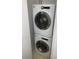 Stackable washer and dryer in a dedicated laundry closet at 5291 Images Cir # 204, Kissimmee, FL 34746