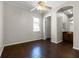 Bedroom with ceiling fan and en-suite bathroom access at 1108 Darnaby Way, Orlando, FL 32824