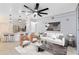 Open living room with modern furniture and kitchen views at 3315 Parkchester Square Blvd # 102, Orlando, FL 32835