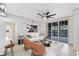 Living area with access to patio and modern decor at 3315 Parkchester Square Blvd # 102, Orlando, FL 32835