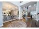Elegant dining room with chandelier, hardwood floors, and modern decor at 16767 Rusty Anchor Rd, Winter Garden, FL 34787