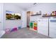 Spacious playroom with TV, toys, and ample storage solutions at 16767 Rusty Anchor Rd, Winter Garden, FL 34787