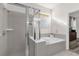 Bathroom with walk-in shower and soaking tub at 8824 Bengal Ct, Kissimmee, FL 34747