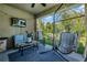 Covered patio with comfortable seating and backyard view at 1705 Bent Branch Ave, Deland, FL 32720