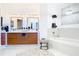 Modern bathroom with double vanity, soaking tub, and elegant design at 260 S Osceola Ave # 1611, Orlando, FL 32801