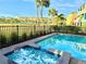 Private heated pool and spa with resort view at 3088 Parrot Head Pl, Kissimmee, FL 34747