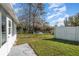 Backyard with canal view and white fence at 3846 Long Grove Ln, Port Orange, FL 32129