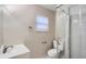 Updated bathroom with a walk-in shower and new fixtures at 613 Ross St, Leesburg, FL 34748