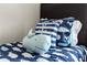 Bedroom with whale bedding and pillows at 8558 Crystal Cove Loop, Kissimmee, FL 34747