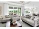 Bright living room with comfy sofas, large windows, and backyard view at 13714 Fresh Ivy St, Winter Garden, FL 34787