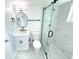 Updated bathroom with white vanity, shiplap walls, and walk-in shower at 4732 Lighthouse Cir, Orlando, FL 32808