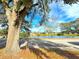 Peaceful lakefront view with mature oak trees and lush landscaping at 4732 Lighthouse Cir, Orlando, FL 32808