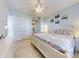King bedroom with ensuite bathroom and coastal decor at 5 Riverwalk Dr # 503, New Smyrna Beach, FL 32169