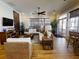 Relaxing common area with wicker furniture and TV at 5 Riverwalk Dr # 503, New Smyrna Beach, FL 32169