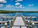 Community boat dock with multiple slips and waterfront access at 5 Riverwalk Dr # 503, New Smyrna Beach, FL 32169