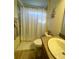 Bathroom with shower, toilet, and single vanity at 2530 Saffron Ln, The Villages, FL 32162