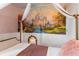 Large bedroom with a castle mural and canopy bed at 6080 High Seas Dr, Orlando, FL 32821