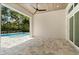View from outdoor living space to backyard pool area at 7399 Gathering Ct, Reunion, FL 34747