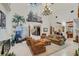 Two story great room with high ceilings, chandelier, and comfortable seating at 1120 Preserve Point Dr, Winter Park, FL 32789
