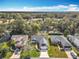 Scenic aerial view of a well-maintained single Gathering home with mature trees and lush landscaping at 2122 King Richards Ct, Orange City, FL 32763