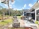 Back patio with outdoor seating and dining areas provide a relaxing spot to enjoy the landscaped yard at 2122 King Richards Ct, Orange City, FL 32763