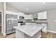 Modern kitchen with white cabinets, granite countertops, and stainless steel appliances at 25 Locust Loop Ln, Ocala, FL 34472
