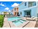 Private pool and spa with patio and lounge chairs at 8019 Knee Deep Rd, Kissimmee, FL 34747