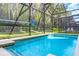 Relaxing screened-in pool with lush landscaping at 8848 Candy Palm Rd, Kissimmee, FL 34747