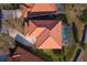 Aerial view of a home featuring a private pool and screened patio at 133 Summer Place Loop, Clermont, FL 34714