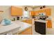 Kitchen with light wood cabinets, an island, and stainless steel appliances at 133 Summer Place Loop, Clermont, FL 34714