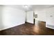 Dining area with dark brown tile floors and kitchen access at 1810 Selleen Dr, Eustis, FL 32726