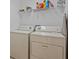 Convenient laundry room with washer, dryer, and shelving at 204 Paloma Dr, Davenport, FL 33837