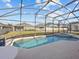 Relaxing screened pool and spa with a view of the backyard at 204 Paloma Dr, Davenport, FL 33837