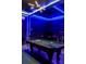 Game room featuring a pool table and vibrant blue lighting at 2641 Tranquility Way, Kissimmee, FL 34746