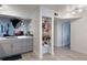 Modern kitchen with grey cabinets and a pantry at 5437 Lake Margaret Dr # C, Orlando, FL 32812