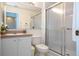 Clean bathroom with shower, toilet, and vanity with white cabinets at 1065 Park Ridge Cir, Kissimmee, FL 34746