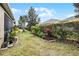 Landscaped backyard with lush greenery and privacy hedge at 3649 Corsica Ln, Clermont, FL 34711