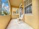 Relaxing front porch with a chair and American flag at 8451 Leatherleaf Ln, Orlando, FL 32827