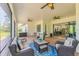 Large screened patio with access to kitchen and backyard at 2647 Zuni Rd, St Cloud, FL 34771