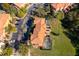 Aerial view of the townhome and community pool at 4706 Vero Beach Pl, Kissimmee, FL 34746