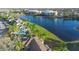 Aerial view of community pool and lake at 13312 Summerton Dr, Orlando, FL 32824