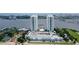 Aerial perspective showcasing twin towers and amenities at 241 Riverside Drive # 409, Daytona Beach, FL 32117