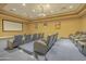 Community theater room with comfortable reclining chairs and large screen at 241 Riverside Drive # 409, Daytona Beach, FL 32117